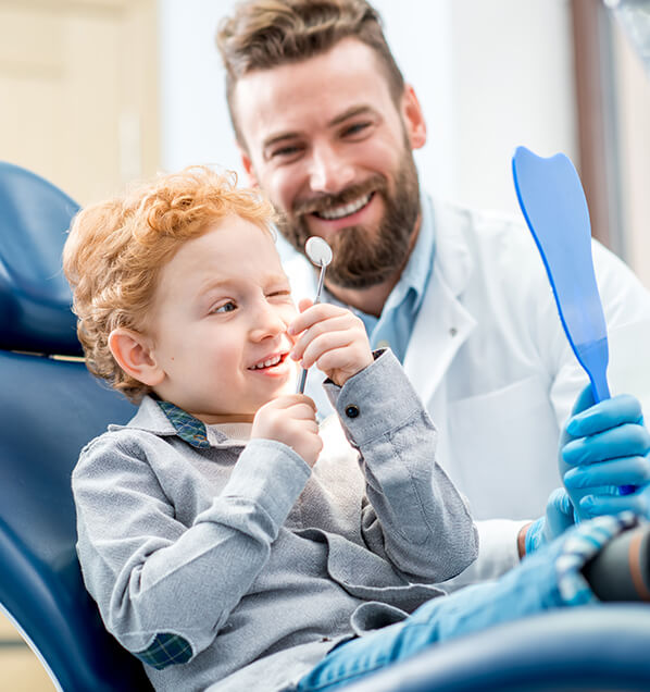 young boy at dental appointment